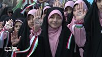 اجتماع دختران جان فدای اردبیلی در دفاع از کشور