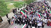 رژه بانوان مسلح جانفدا در شهر انبارالوم