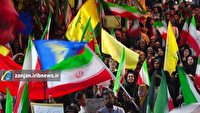 پرچمداری زنجانی ها برای حمایت از جبهه مقاومت