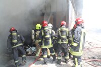 مهار آتش سوزی گسترده کارگاه پرز در مشهد