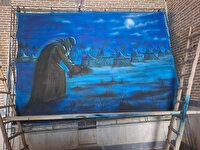 رونمایی از تابلوی نقاشی طلوع صبح عاشورا در سبزوار