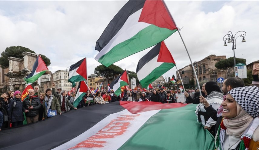حامیان فلسطین در ایتالیا خواستار قطع روابط با رژیم صهیونیستی شدند