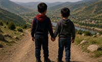 بازگشت دو کودک گمشده در حیران آستارا به آغوش خانواده