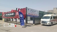 استقرار موکب درمانی مدیریت درمان تأمین اجتماعی خوزستان در مرز چذابه