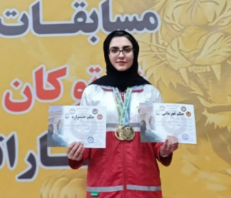 درخشش عضو جوان هلال‌احمر بروجن در مسابقات قهرمانی کاراته کشور